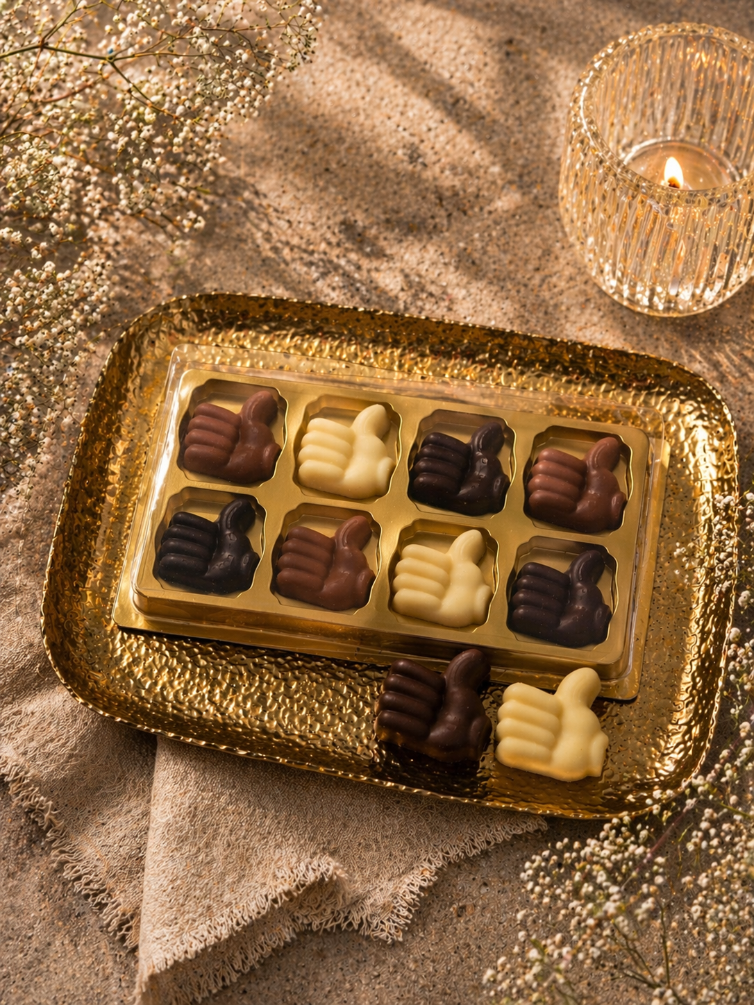 Like duim 8 chocolaatjes in doos